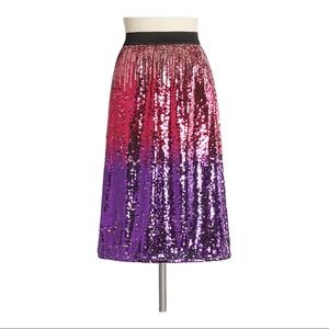 ModCloth sequined midi skirt Women’s (Baby your a Firework ombre skirt) NWOT